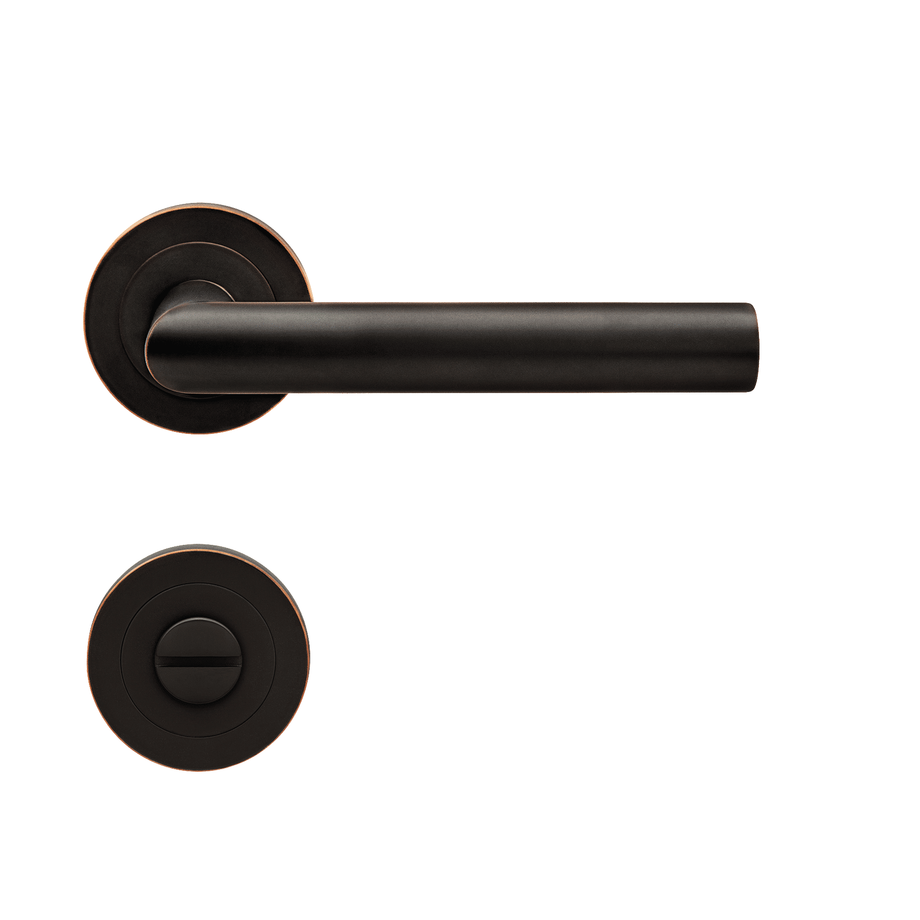 Rhodos Bronze - Klamka drzwiowa do WC, stal nierdzewna, kolor brąz olejowany